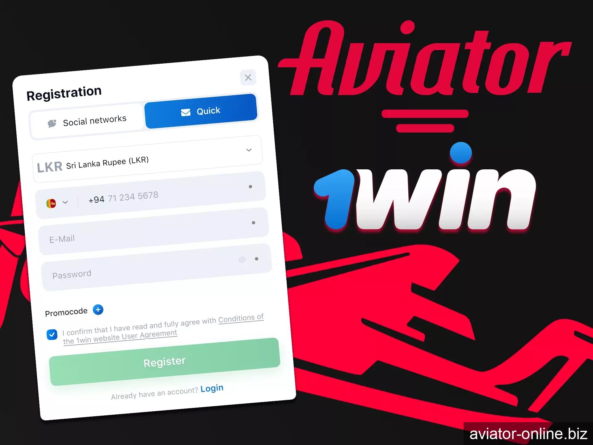 Create an account on the Aviator website and start playing Aviator.