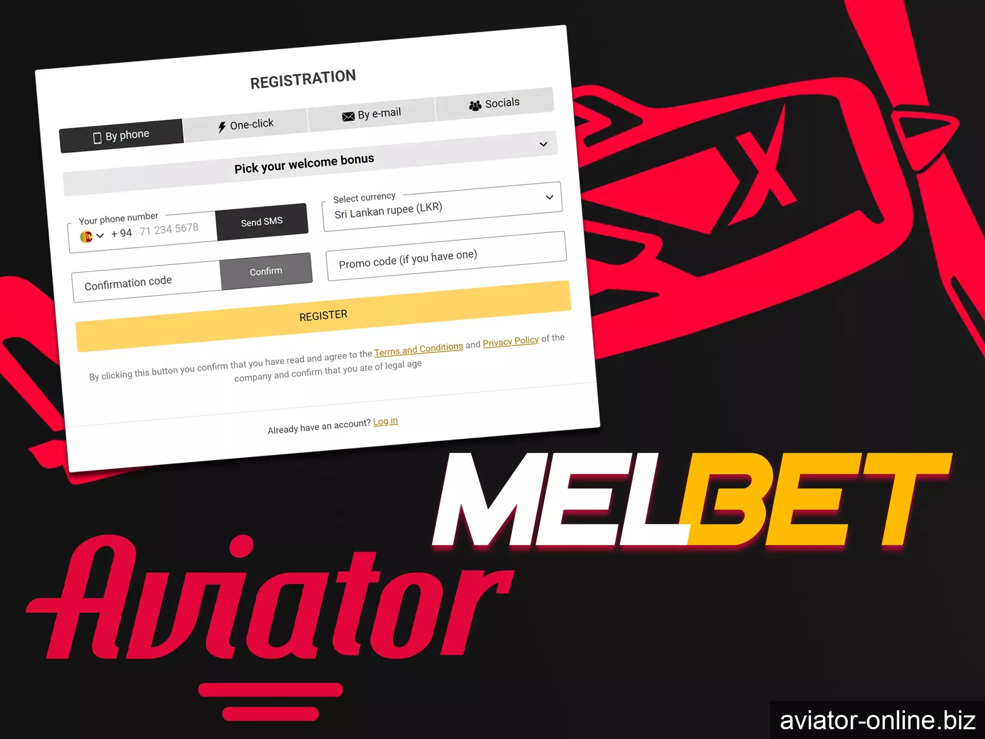 Melbet offers you to play Aviator after registration.