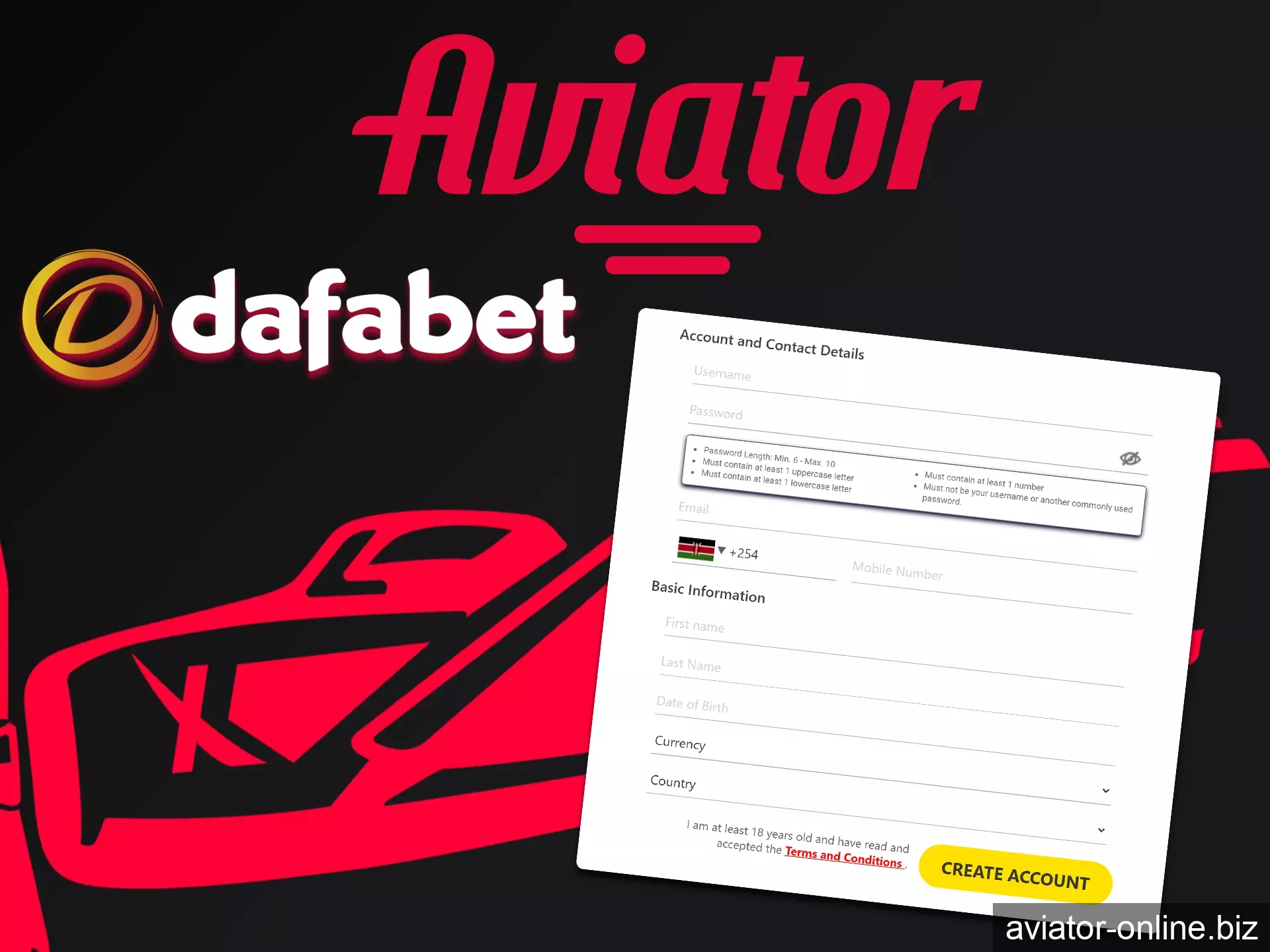 Sign up for Dafabet and start playing Aviator.