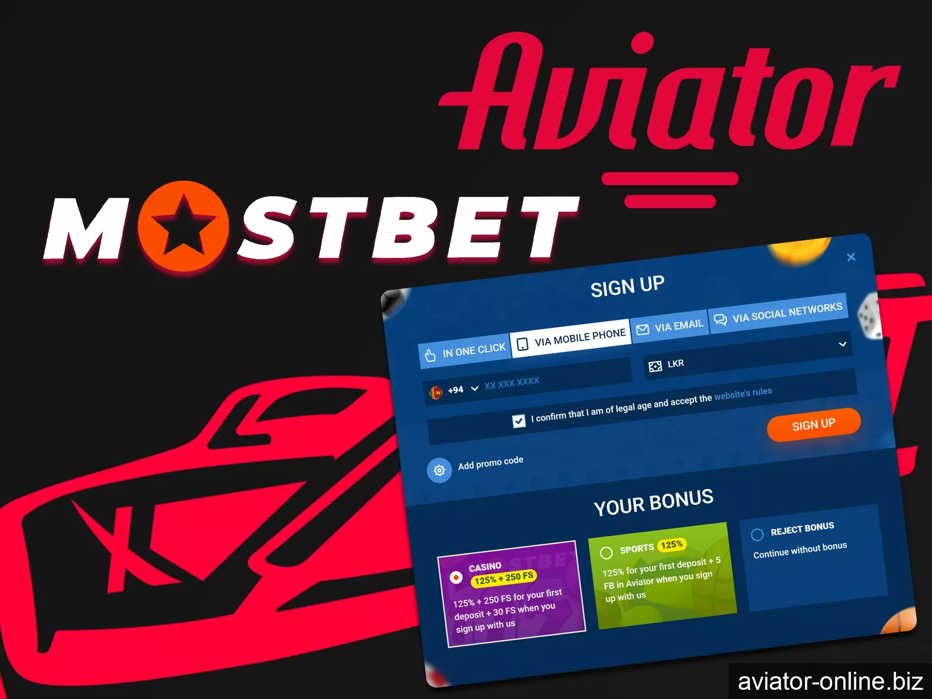 After a simple registration at Mostbet you will be able to play Aviator.