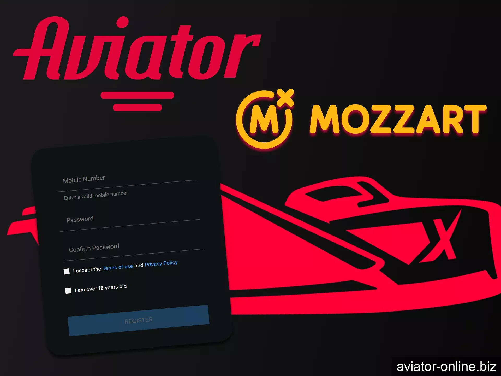 Start playing Aviator after a simple registration at Mozzartbet.