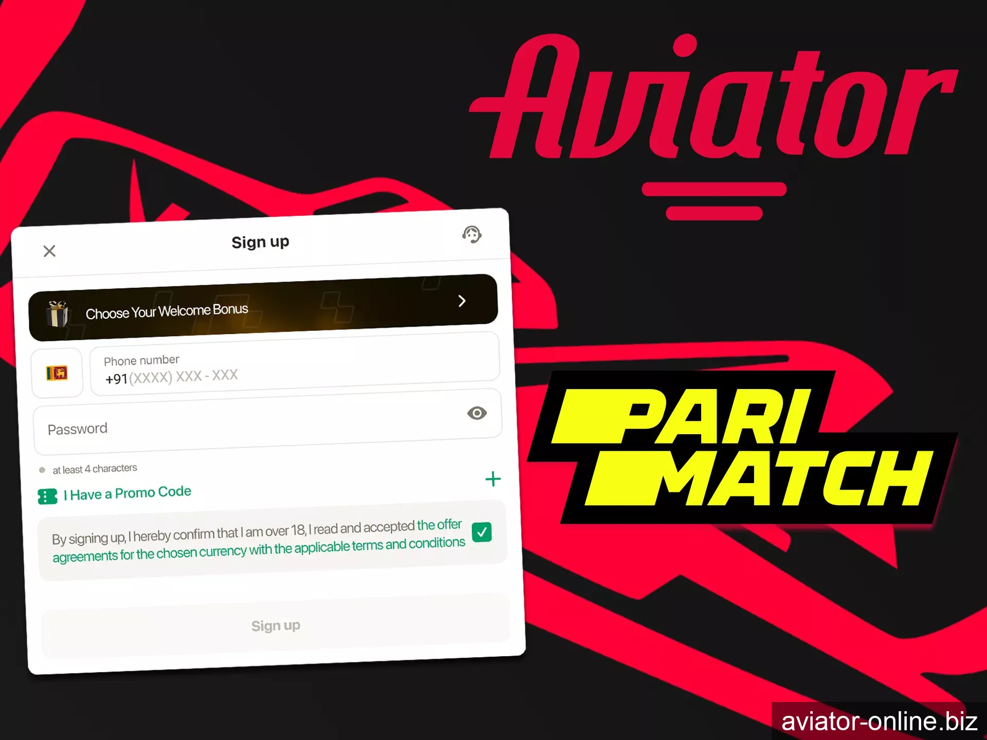 Start playing Aviator once you have registered on the Parimatch website.