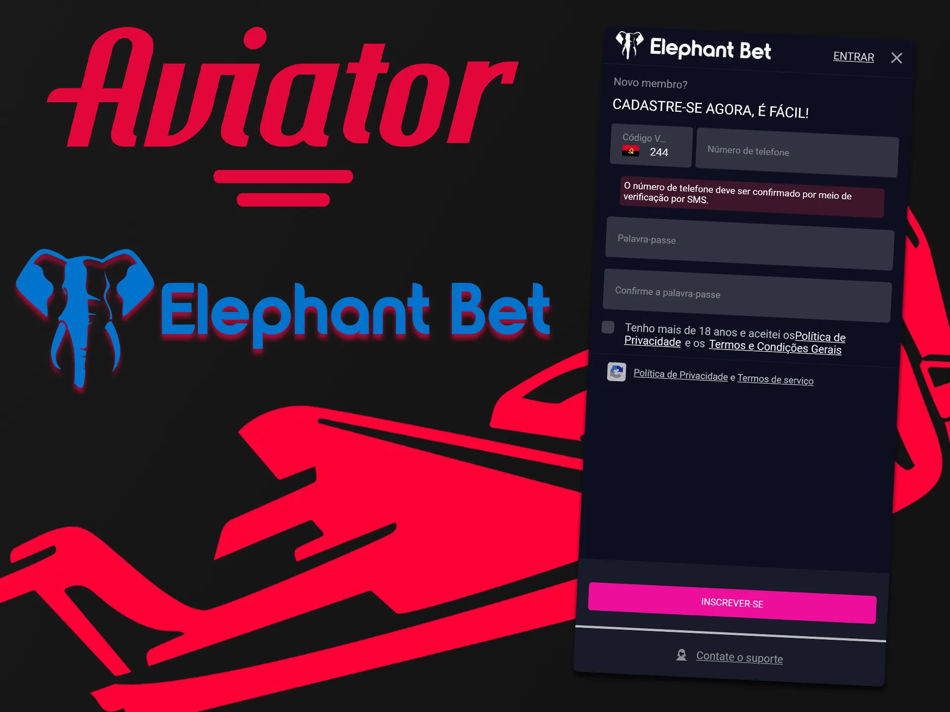 Registe-se na Elephant Bet e comece a jogar Aviator.