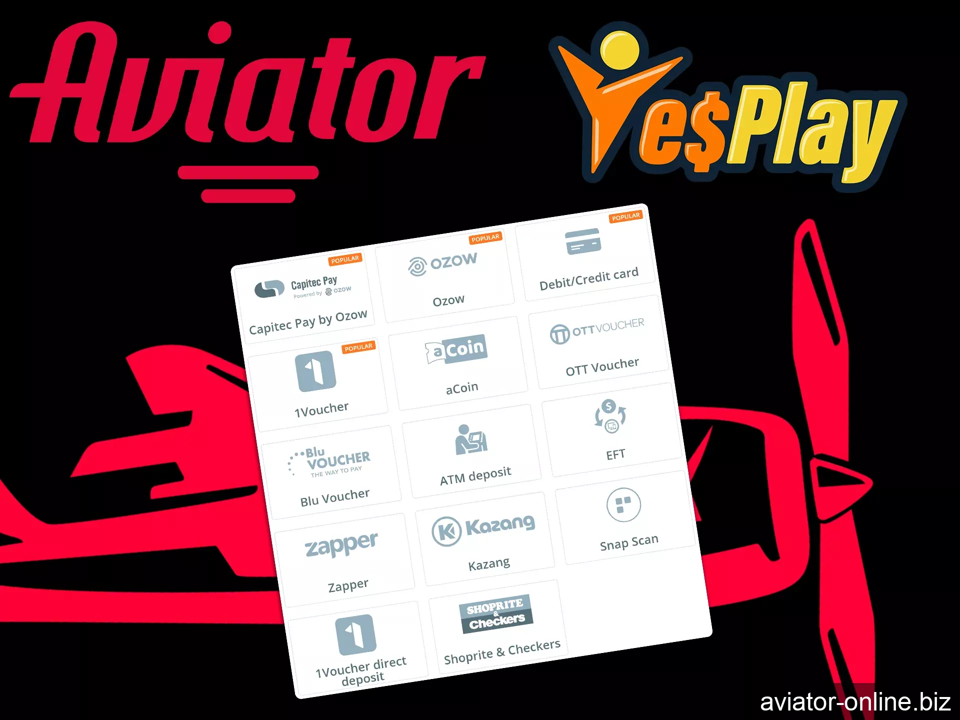 Find out what withdrawal methods YesPlay offers for Aviator.