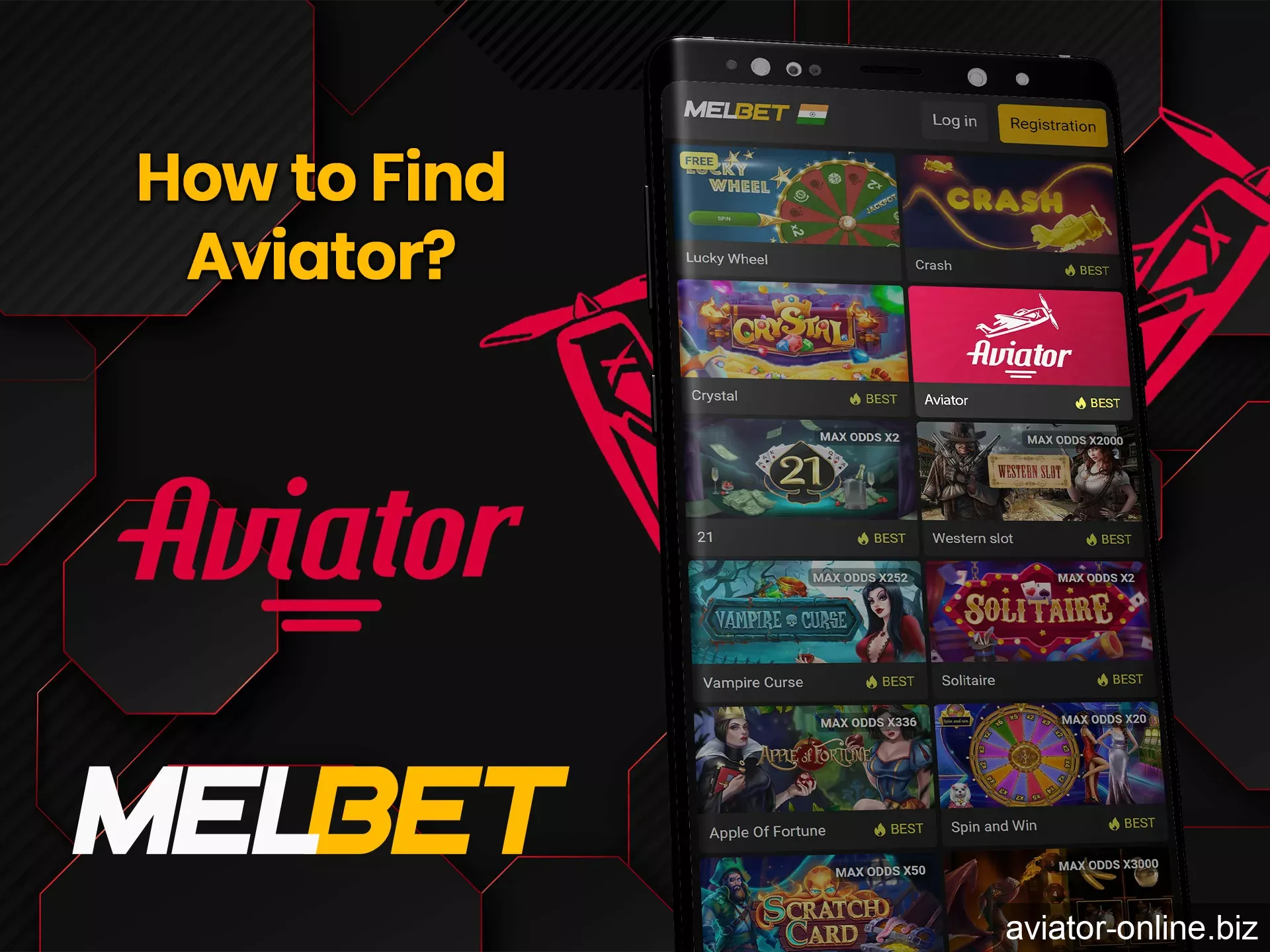 Open the casino section of the Melbet app to find Aviator.