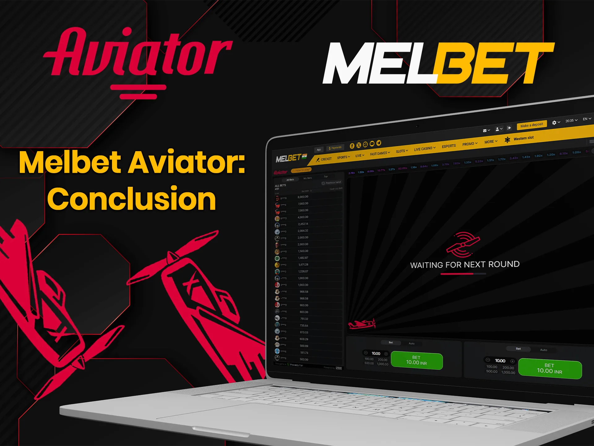 Playing Aviator at Melbet is fun and convenient.