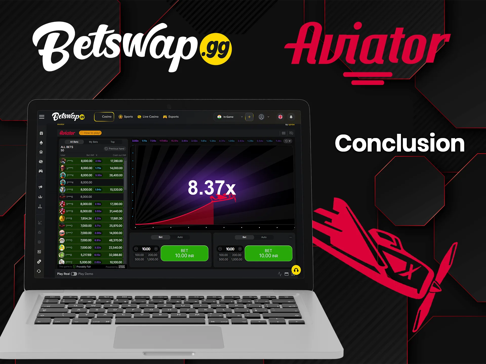 Win big in the Aviator game with Betswap.