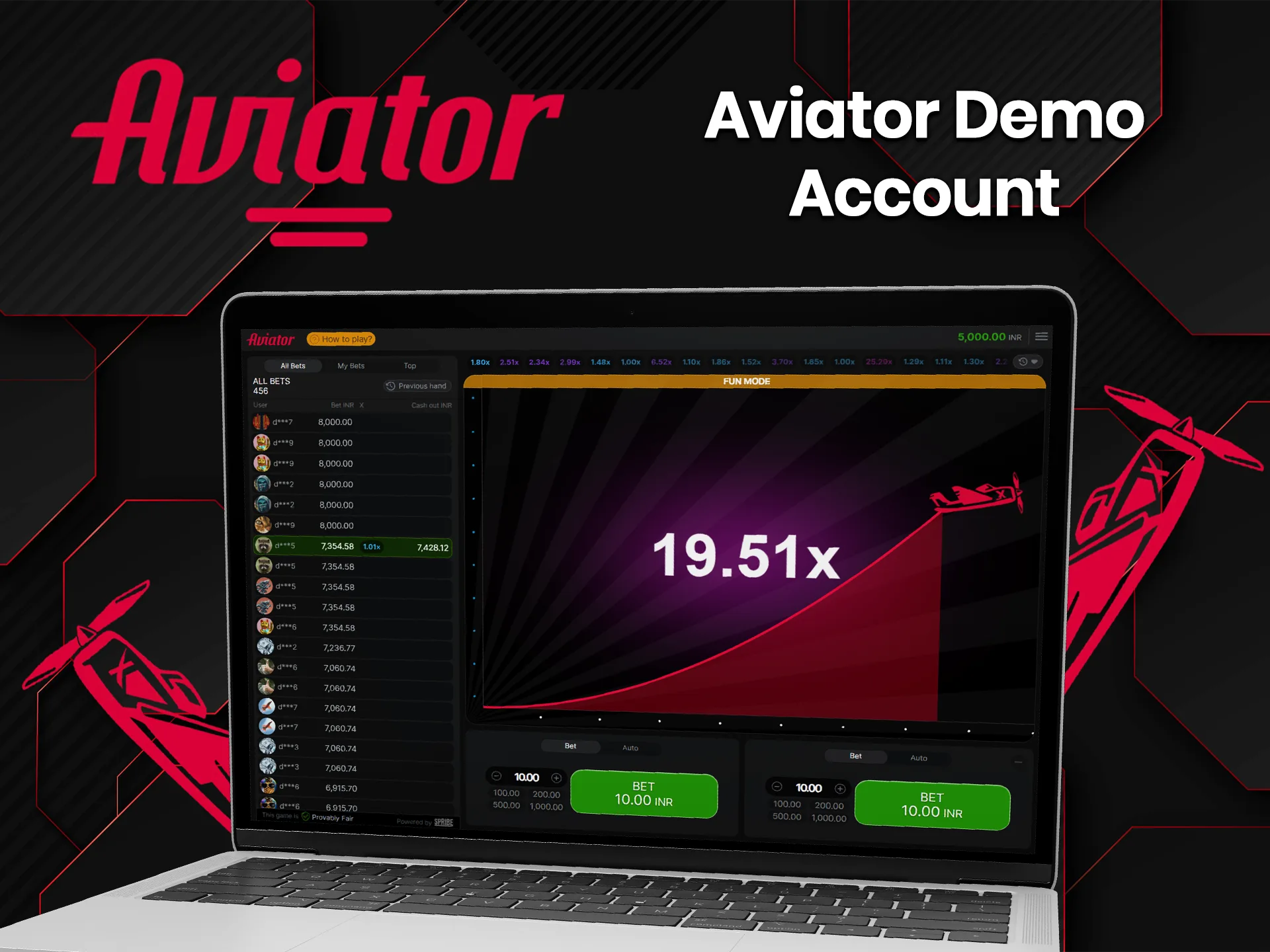 You don't need to create an account to play the demo version of Aviator game.