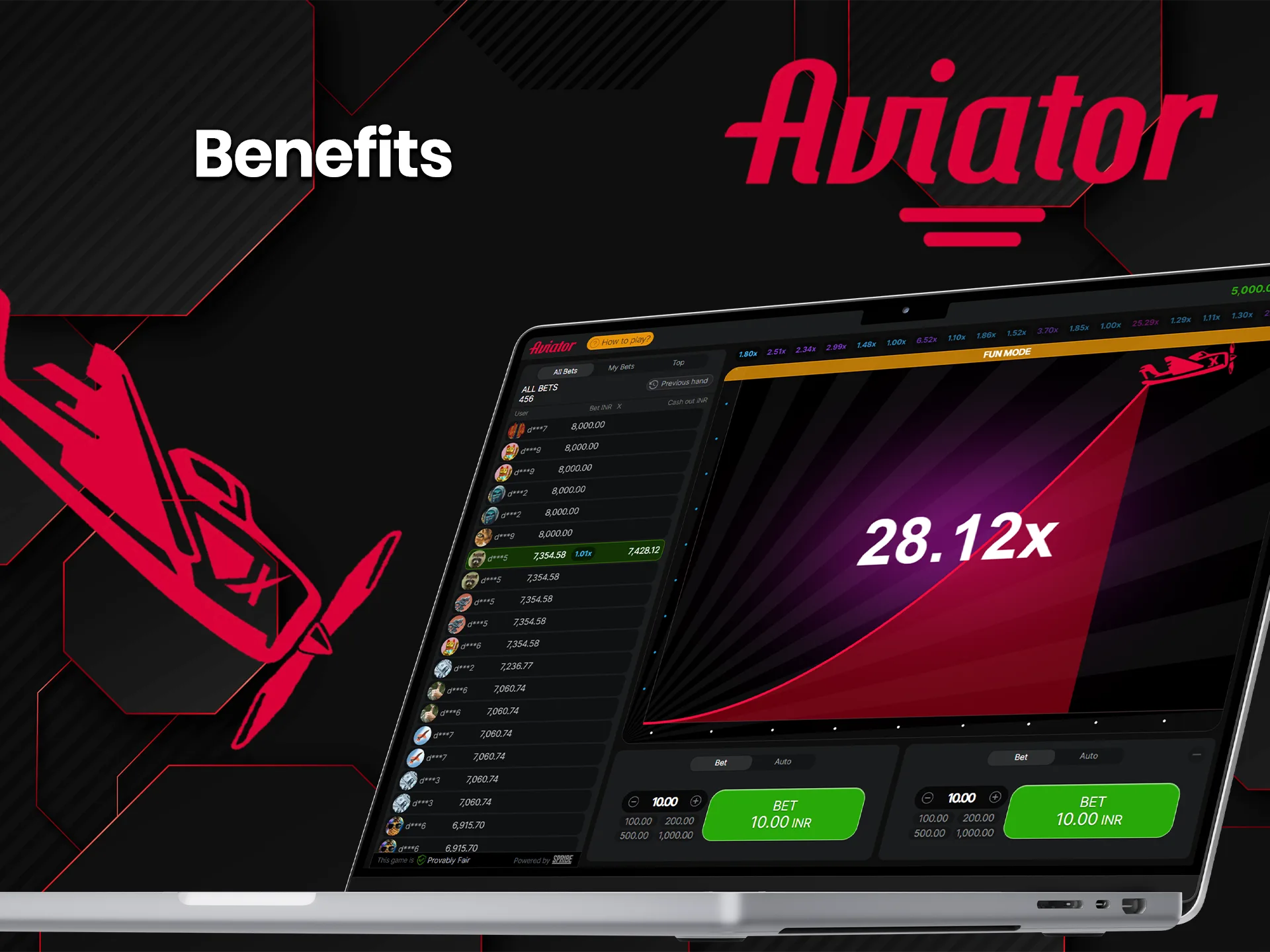 Find out all the advantages of the game Aviator.