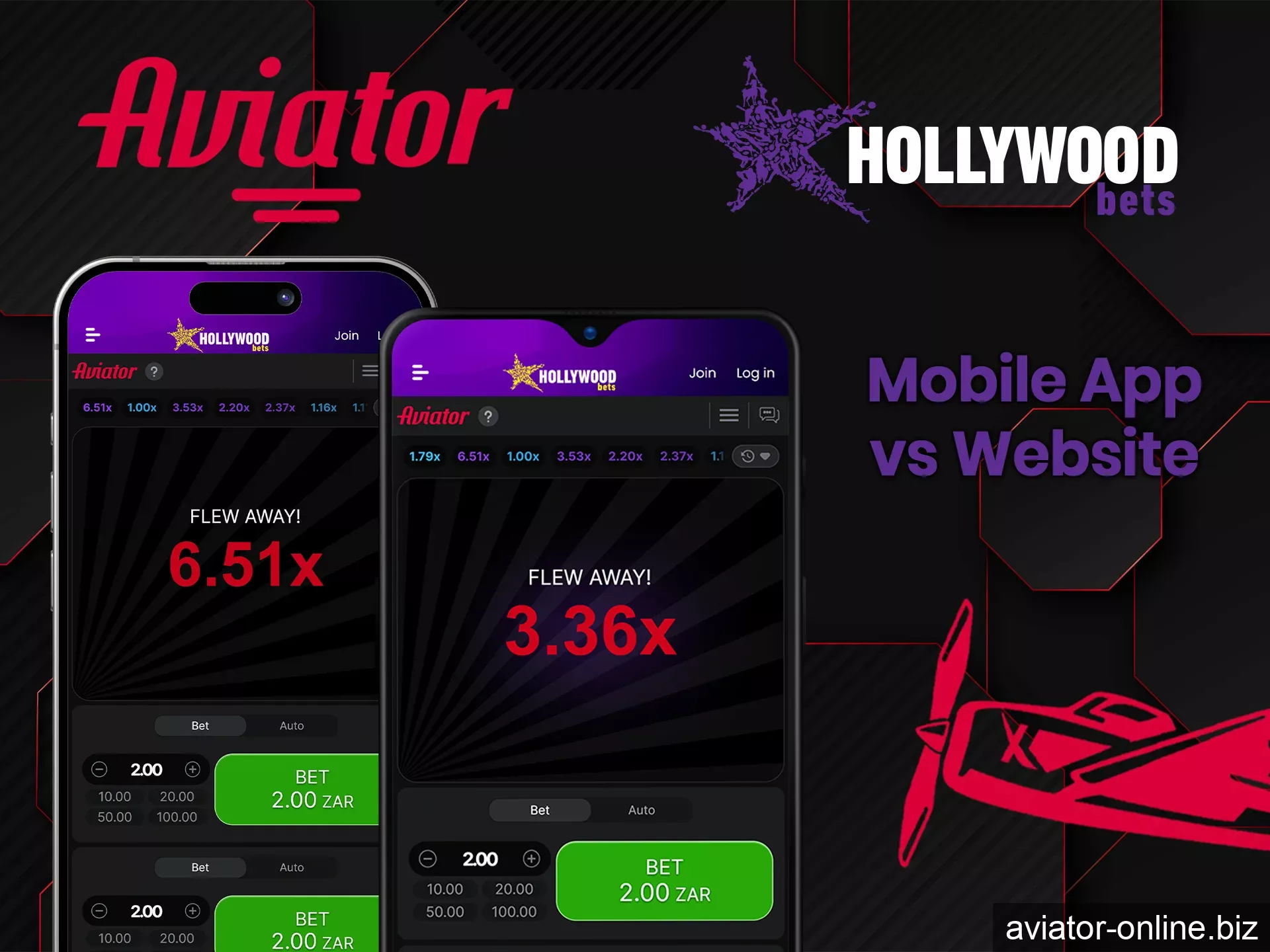 The Hollywoodbets app is faster than the mobile version of the site.