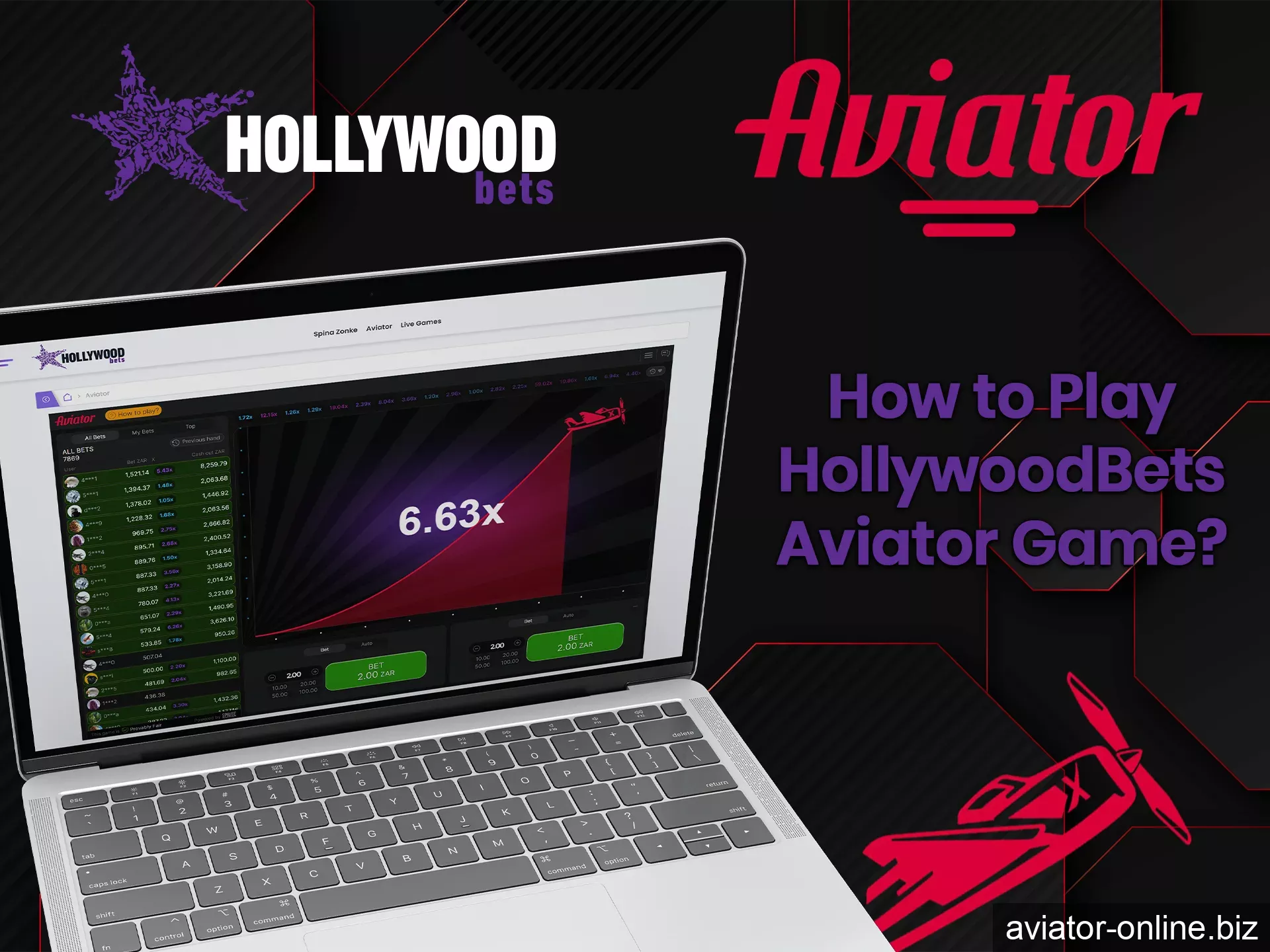 To start your journey with Aviator, create a HollywoodBets account and make a deposit.