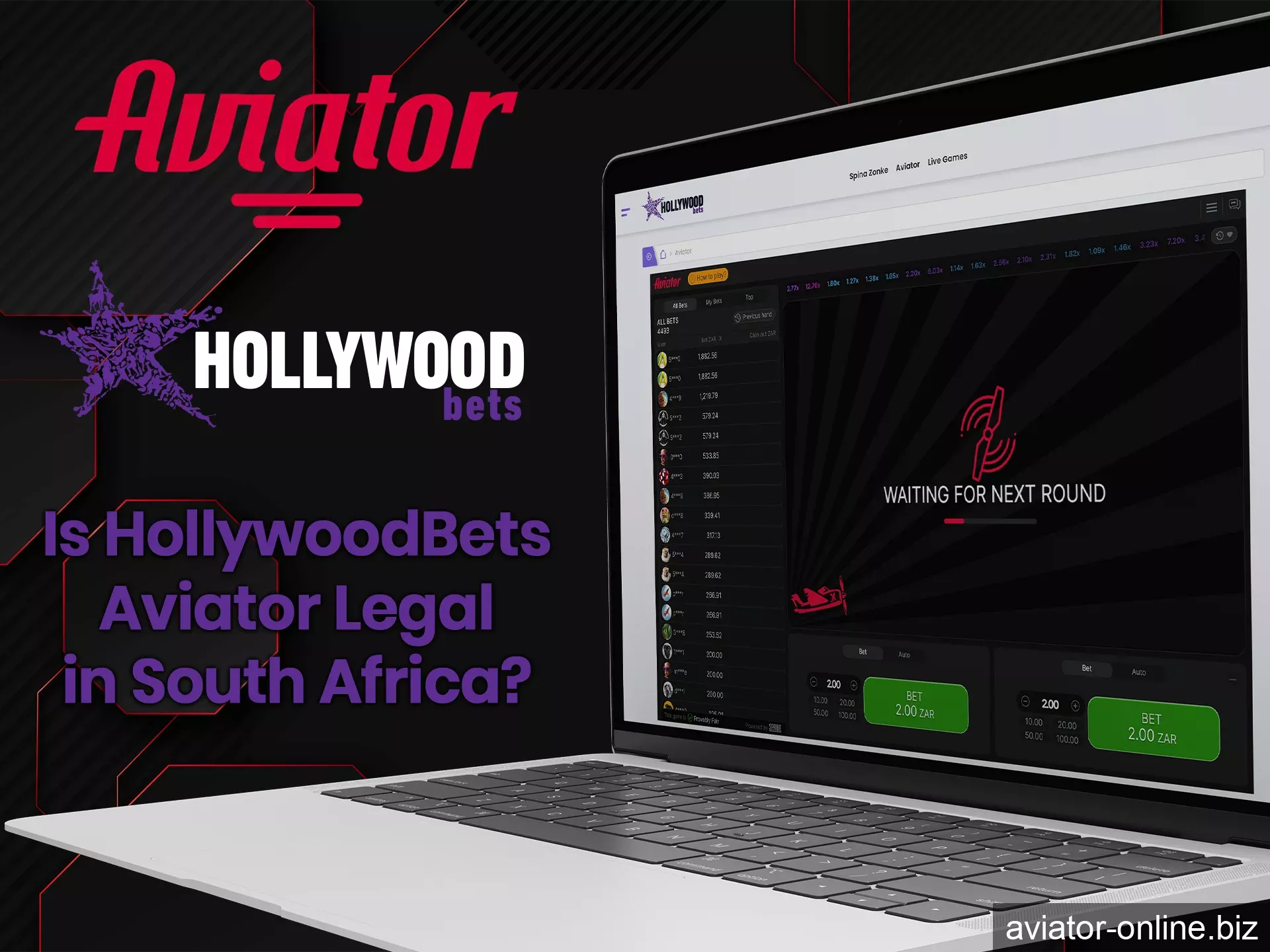 HollywoodBets is licensed, so you can play Aviator safely.