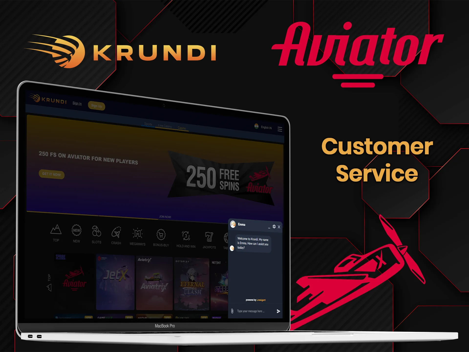 If you have any problem with Aviator game, Krundi support team will always be there to help you.