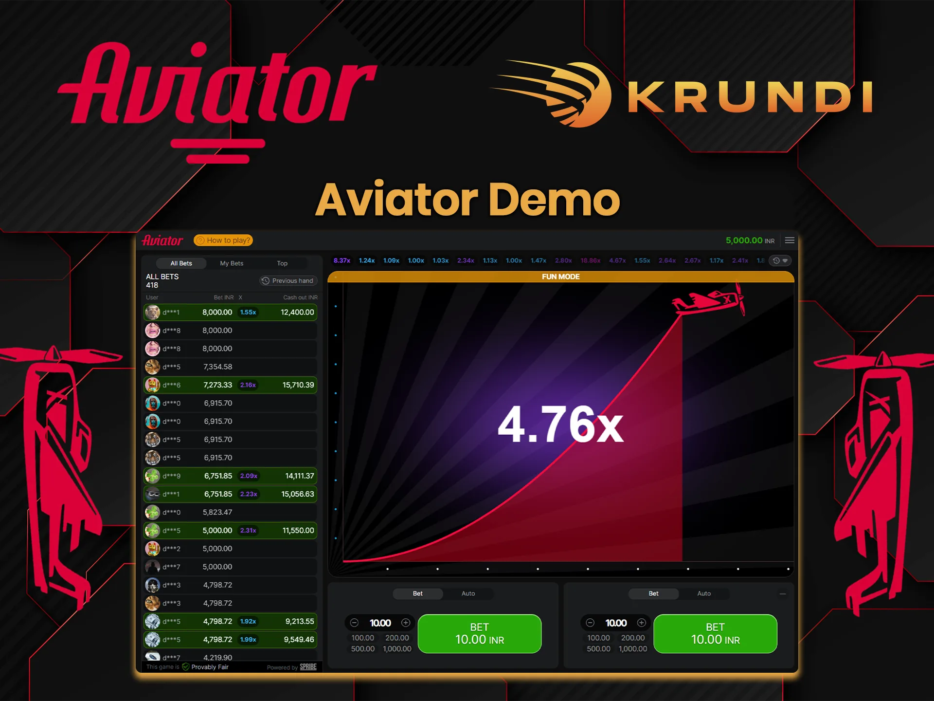 The demo version of the Aviator game on Krundi is great for beginners.