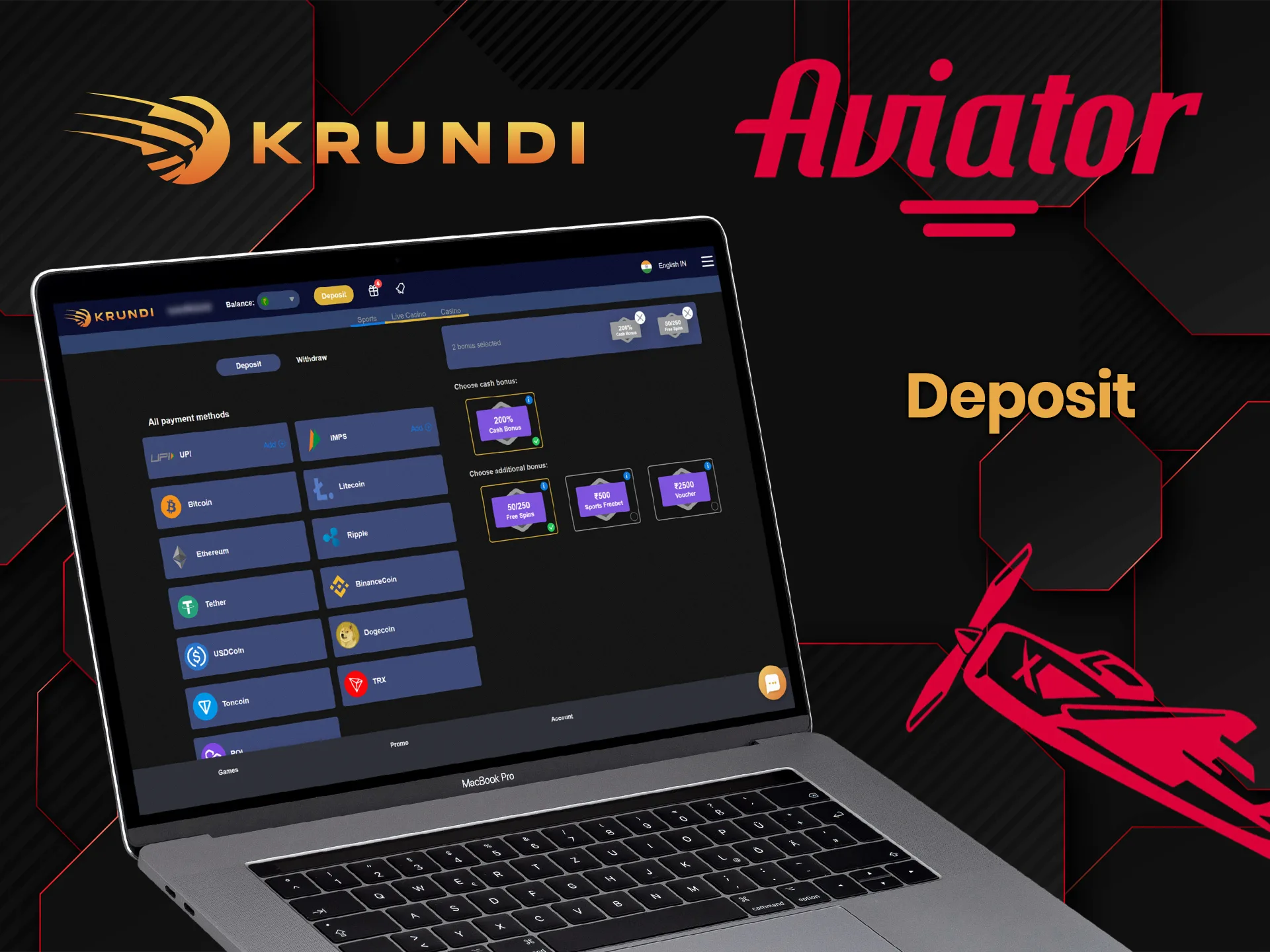 You can fund your Krundi account balance to play Aviator using several payment systems.