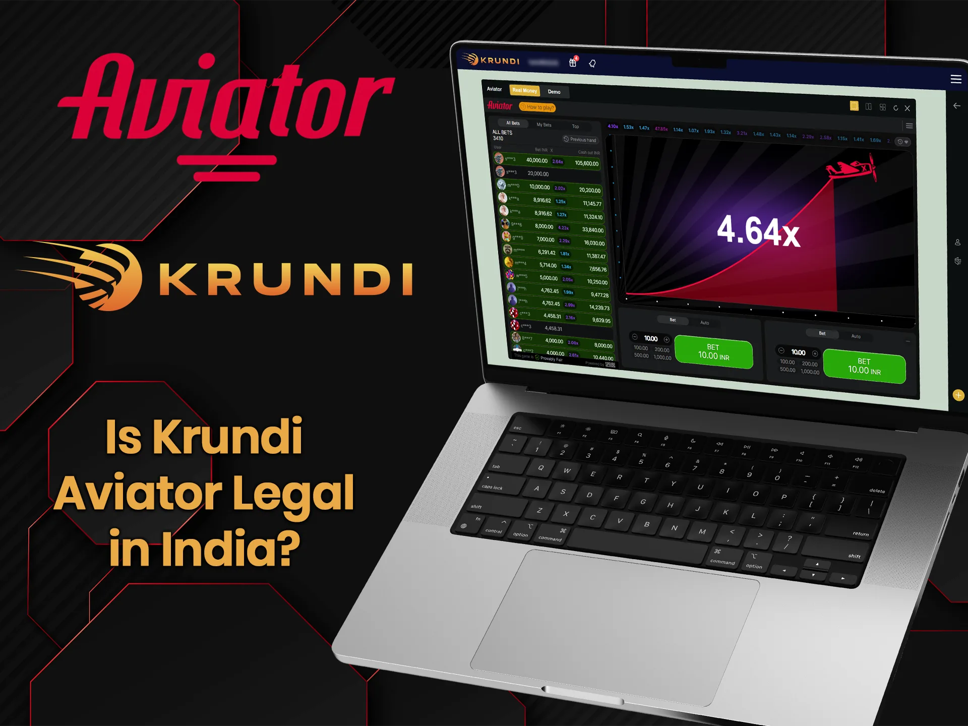 Krundi is a legal platform that will give you an unforgettable experience of playing Aviator.