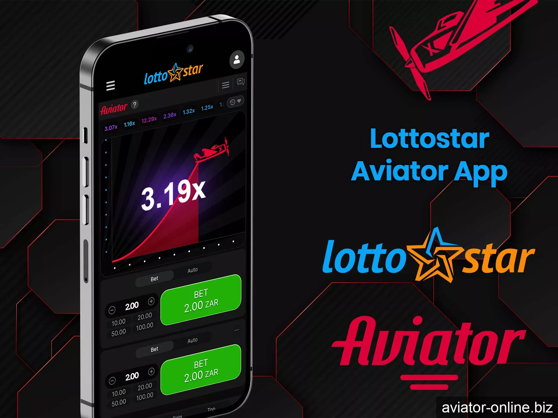 To play Aviator on your phone, use the mobile version of the Lottostar website.