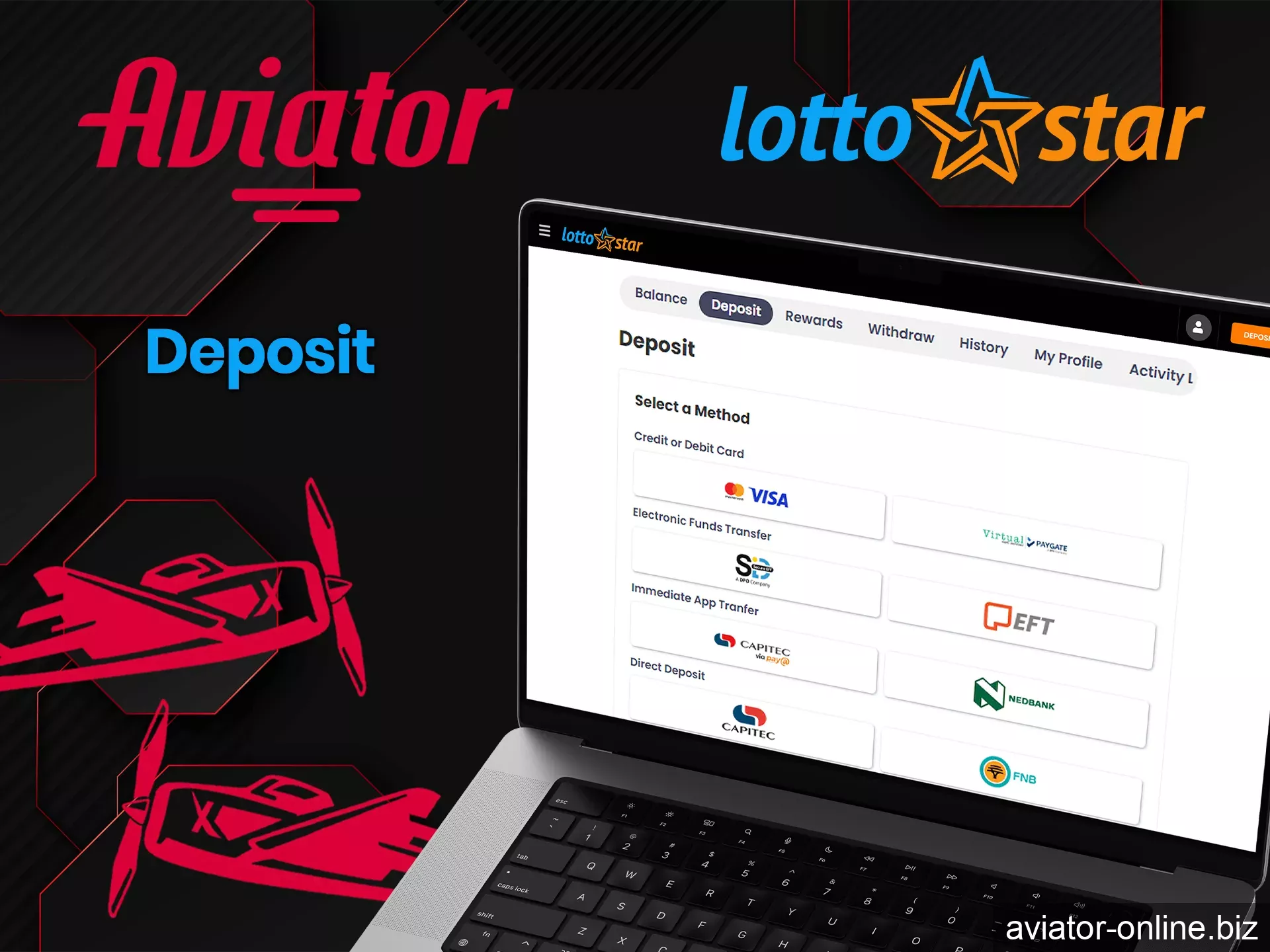 Fund your Lottostar account using one of the available methods.