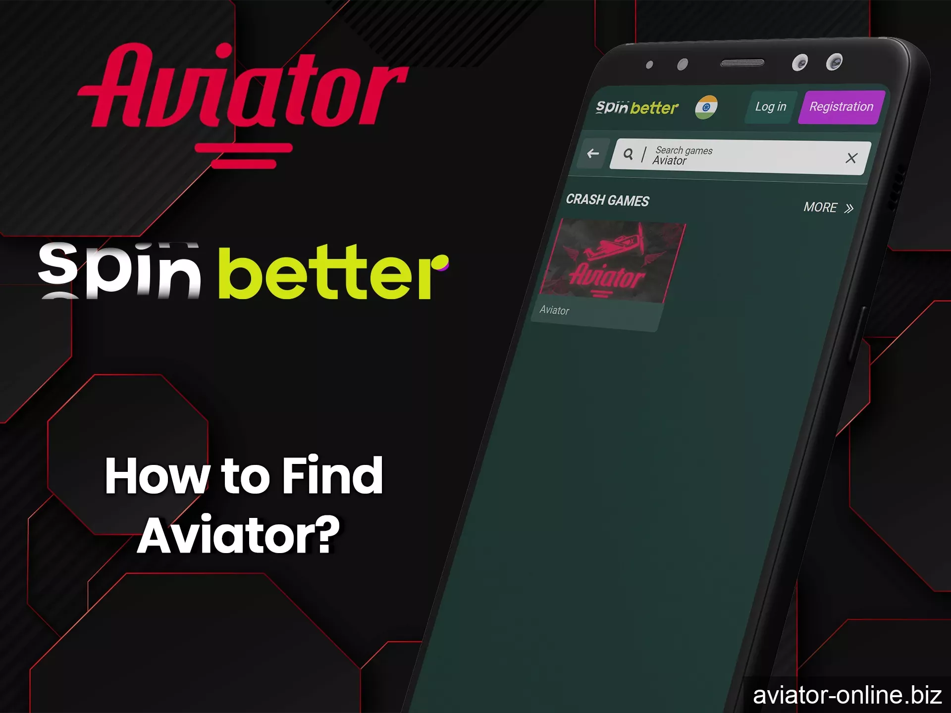 In the casino section of the Spinbetter app, find the Aviator game.