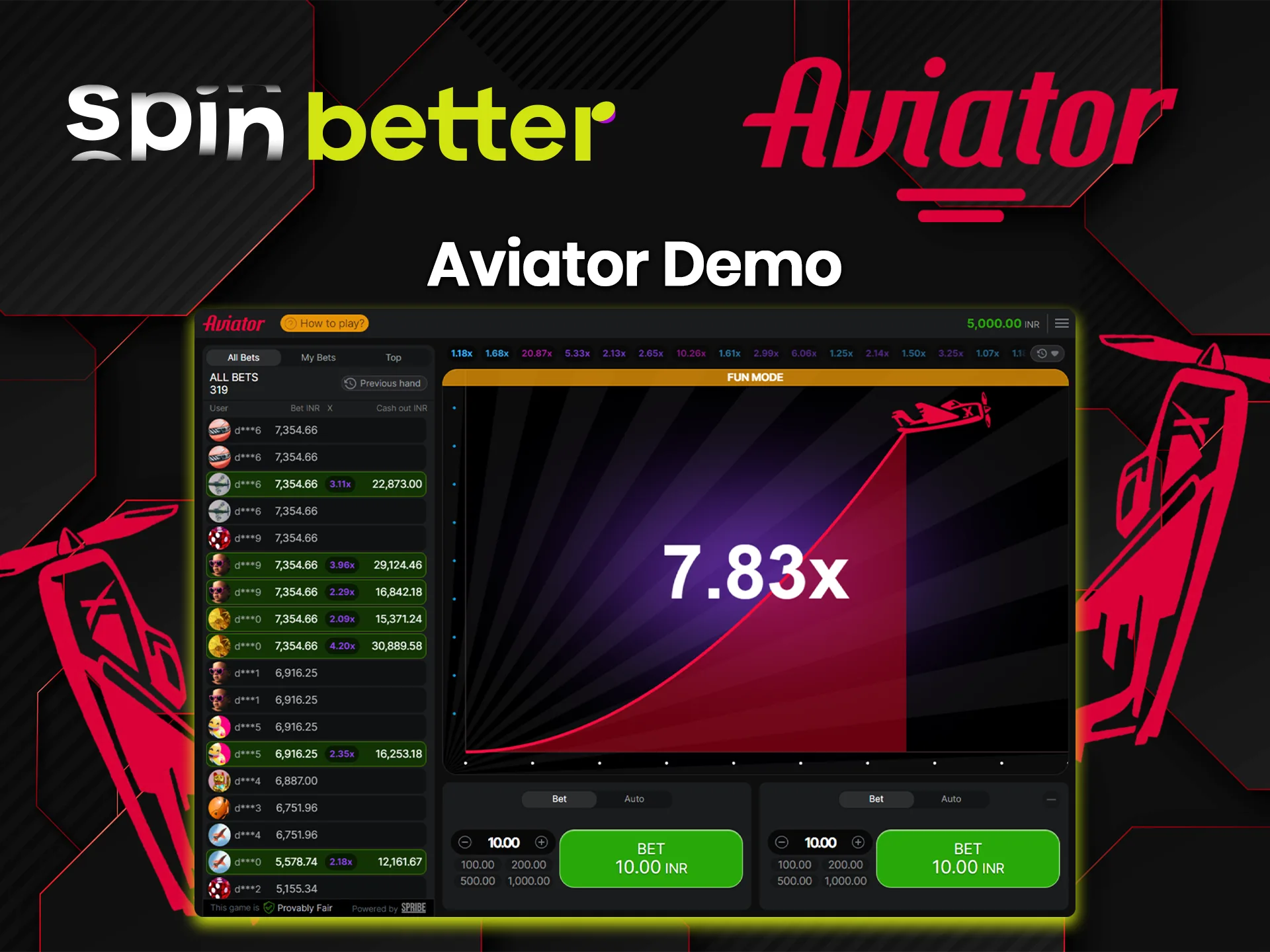 The Aviator demo on Spinbetter will help you develop your game strategy.