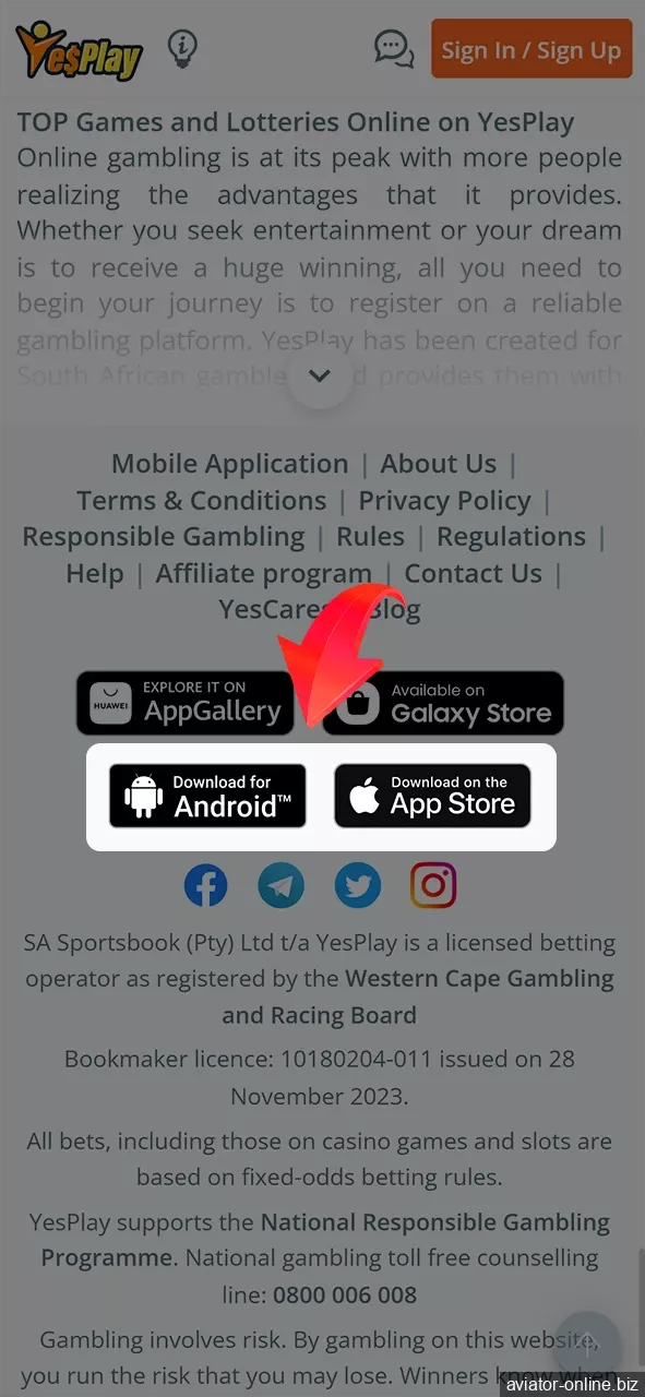 Go to YesPlay's official website and search for the mobile app section.