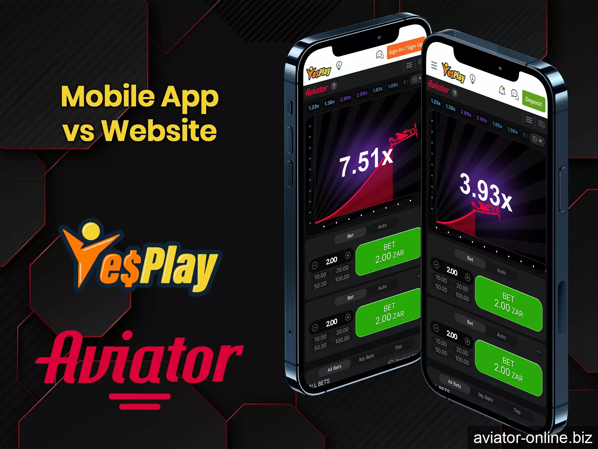 You can download the YesPlay app or use the mobile version of the site.