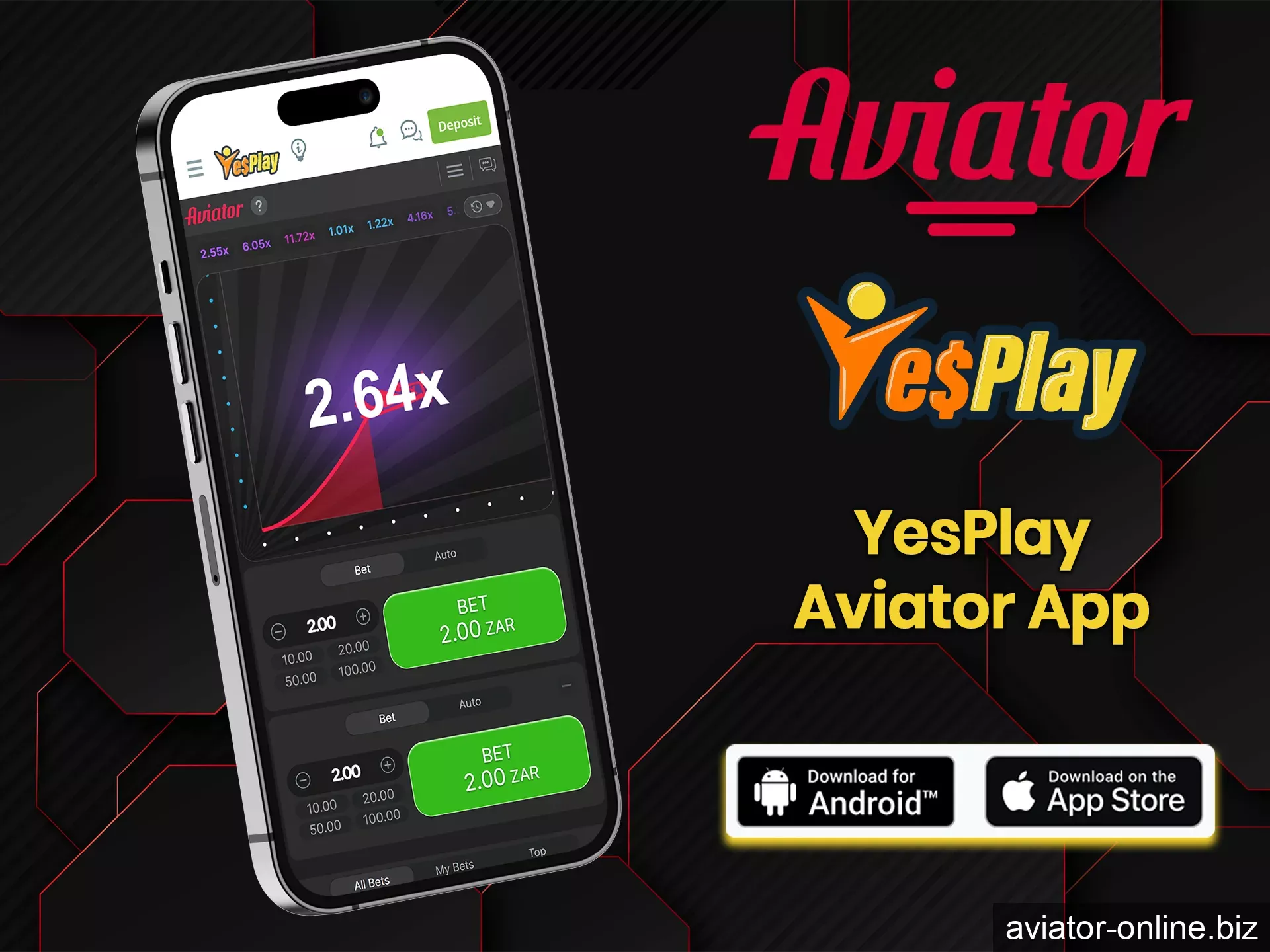 Install the YesPlay app and travel the world of Aviator.