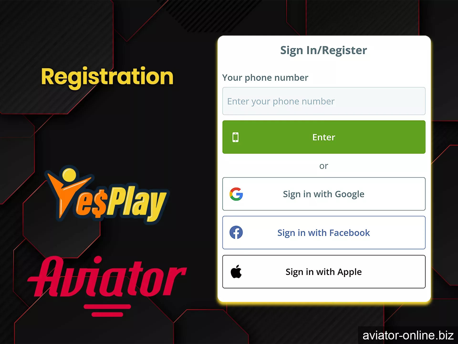 Sign up for YesPlay in one click.