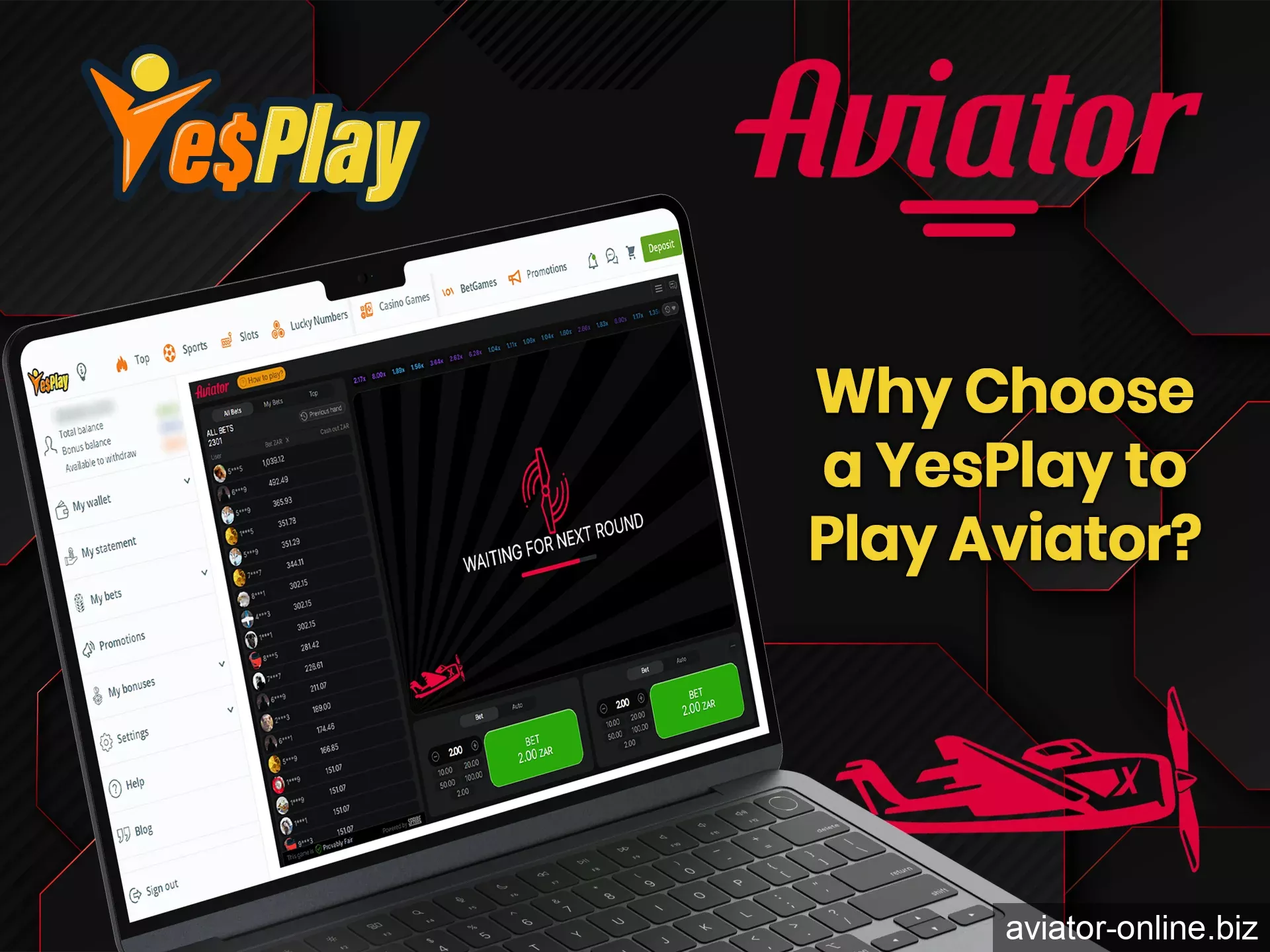 On YesPlay you will find everything you need to play Aviator comfortably.