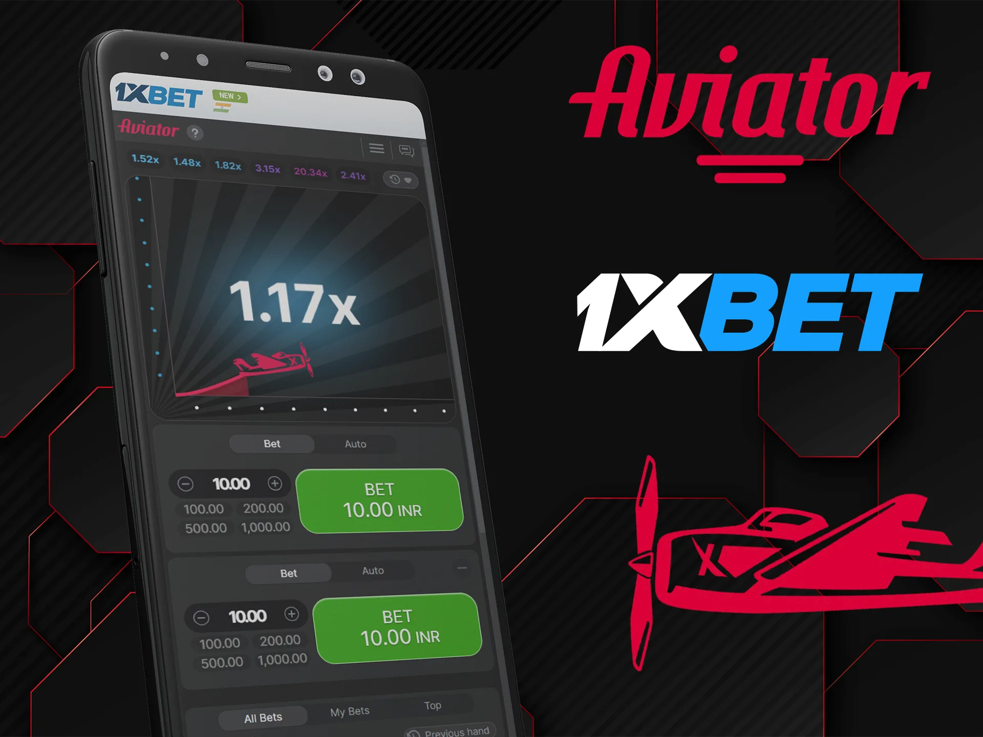 In the 1xBet app, you can enjoy the Aviator game.