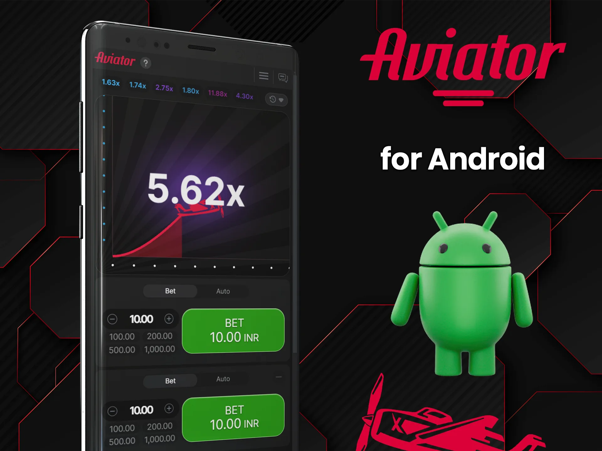 Download APK and play Aviator on Android devices.