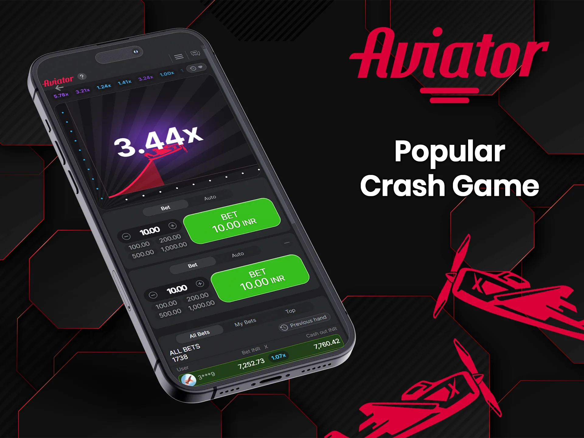 Aviator app is one of the most popular games of this genre.